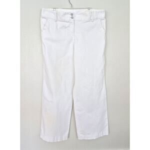 Apostrophe Womens White Denim Pants Size 18 Wide Leg High Rise Pockets Career